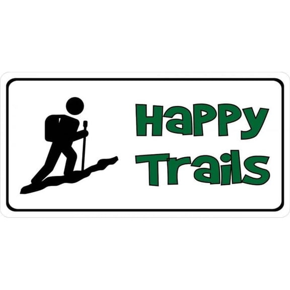 Happy Trails Hiking Photo License Plate