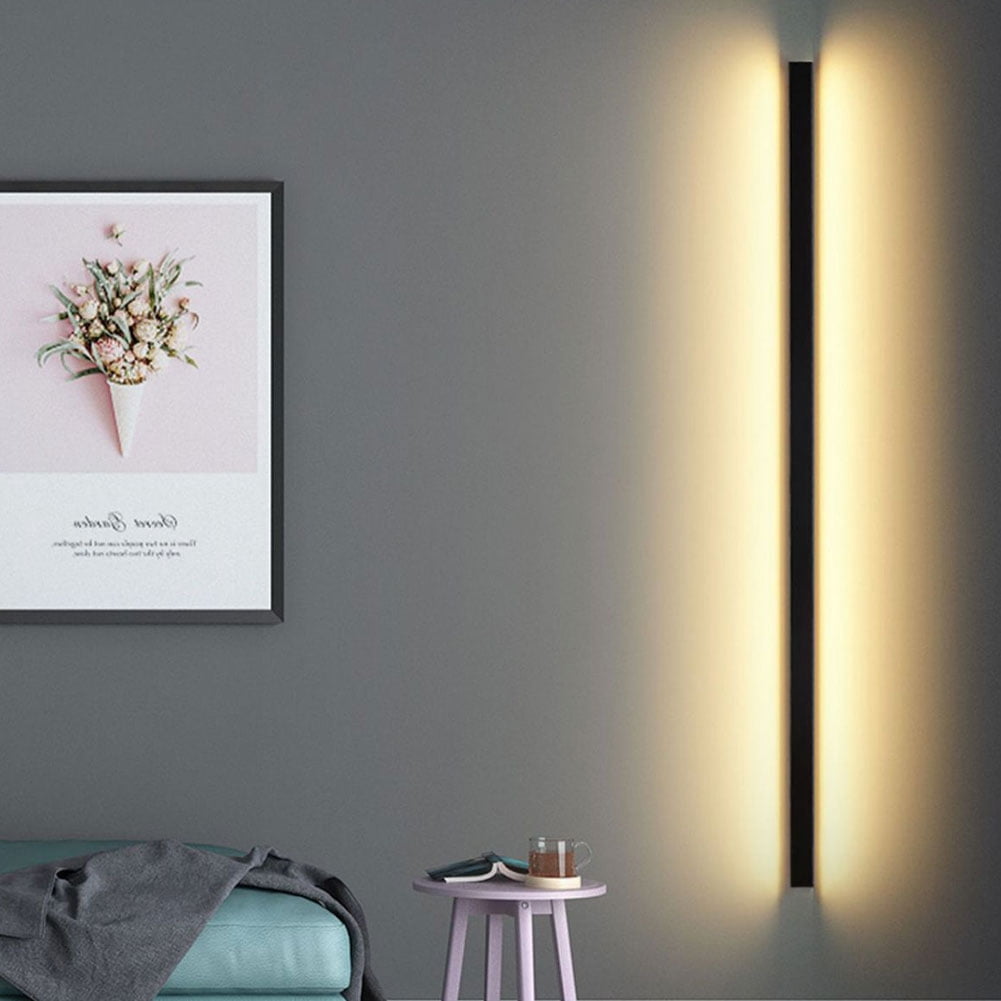 Long Outdoor Wall Lights Waterproof Linear LED Wall Sconce Exterior Modern LED Lamp Waterproof Simple Line Strip Wall Light 3000K Outdoor Strip Wall Light for Outdoor Indoor (60 cm）