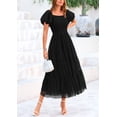 thumbnail image 4 of Vestido midi de tul ajustado PRETTYGARDEN negro talla L, 4 of 7