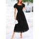 thumbnail image 4 of Vestido PRETTYGARDEN Midi de Tul con Fruncido Negro Talle M, 4 of 7