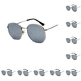 thumbnail image 3 of Sonducket Gafas de sol hexagonales de moda, montura ligera, lentes polarizadas, gafas de sol cuadradas pequeñas unisex, plateadas, blancas, plata blanco plataC4 10Conjunto, 3 of 6