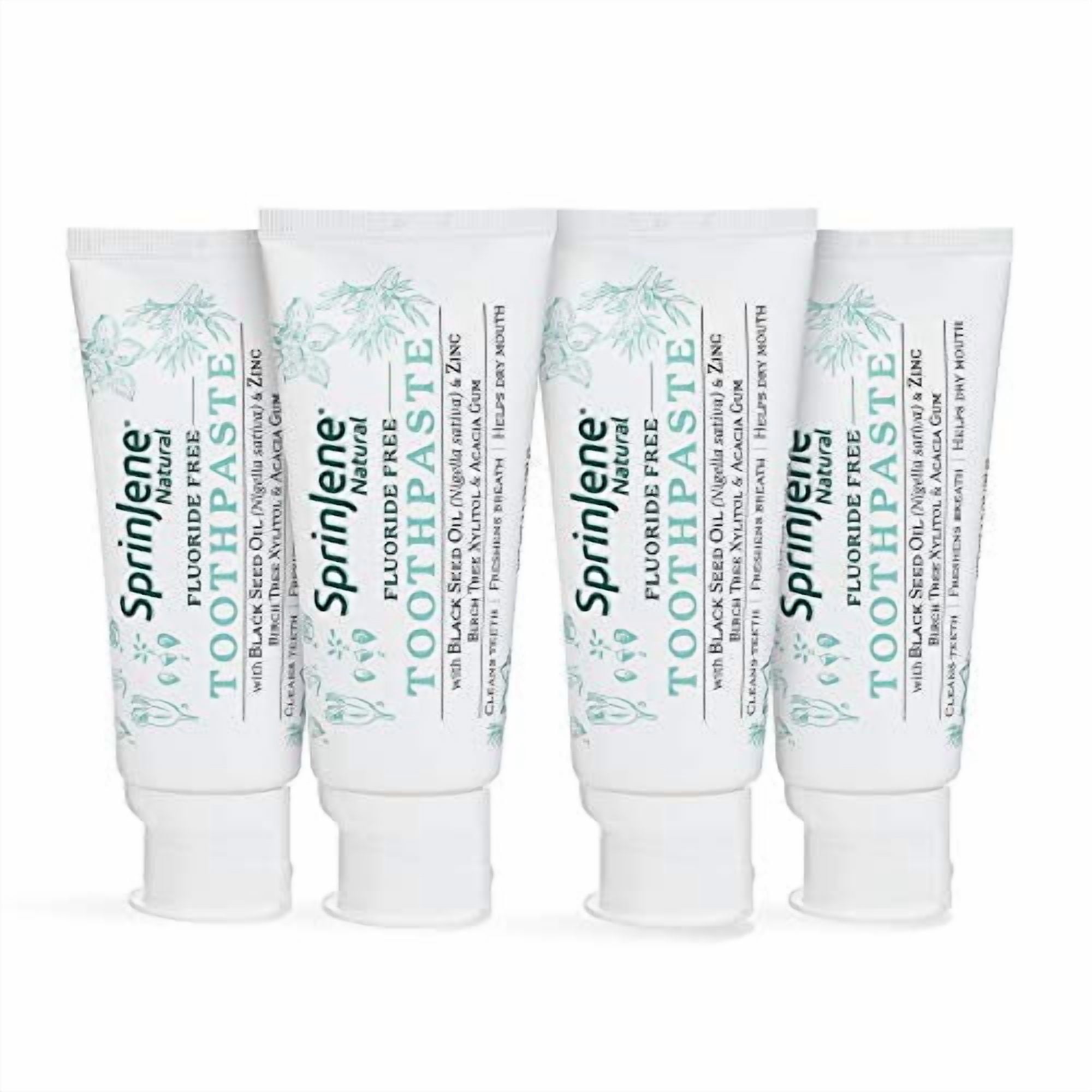 SprinJene Natural Fluoride Free Toothpaste, Pack of 4