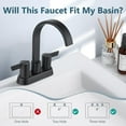 thumbnail image 3 of Bathroom Faucets for Sink 3 Hole,4 Inch Centerset Waterfall Faucet 2 Handle for Bathroom Sink with Pop-Up Drain and Supply Lines Matte Black, 3 of 17