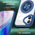 thumbnail image 4 of Cover for iPhone 16 Case with Ring Holder Magnetic Black Compatible with Magsafe Wireless Charger iPhone 16 Phone Case Clear Shockproof Rugged (Dark Blue), 4 of 14