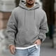 thumbnail image 1 of Sudadera con capucha para hombre, moda, color liso, sudadera con capucha, manga larga, informal, con cordones, de punto, abrigo, blusa de poliéster para hombre, 1 of 8