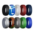thumbnail image 1 of 10 Pieces 8.7 mm Wide Silicone Safety Rubber Wedding Bands Men Size 12, 1 of 8