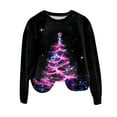 thumbnail image 6 of Towmus Women Christmas Sweatshirts Casual Long Sleeve Crewneck Lightweight Pullover Tops Xmas Tree Graphic Sweatshirt, 6 of 6