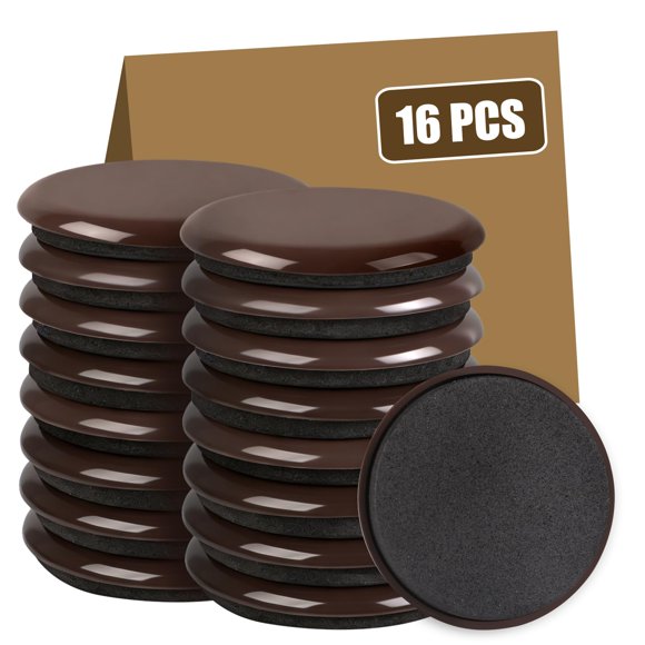 Deslizadores para muebles Ninsula, 16 piezas, 6 cm, alta resistencia, color marrón