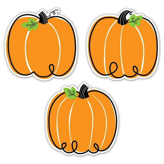 Creative Teaching Press Core Dcor Doodle Pumpkin 6" Designer Cut-Outs, Pack of 36