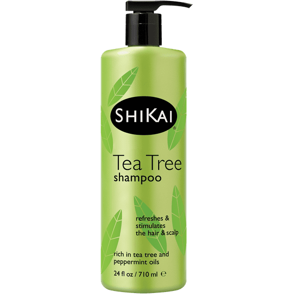 ShiKai Tea Tree Shampoo (24 oz) | Refreshing Daily Cleanser with Peppermint & Shikakai Extract | Stimulates Scalp, Hydrates & Softens Hair