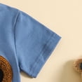 thumbnail image 6 of JUMEYU Boys Two Piece Shorts Sets Toddler Baby Boy Girl Outfit Short Sleve Shirt Top Shorts Kids Clothes Summer Clothing 0 6 Months (Blue,0-6 Months), 6 of 8