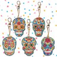 thumbnail image 3 of 5 piezas DIY completo taladro especial en forma de diamante pintura calavera chica bolsa llavero regalo, 3 of 8