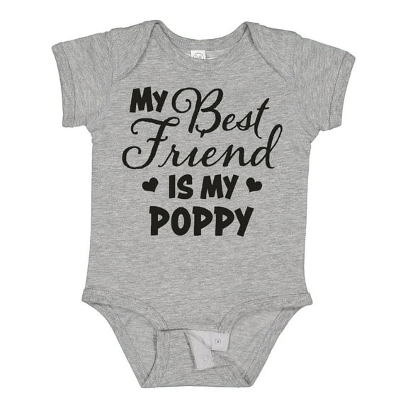 Inktastic My Best Friend is My Poppy with Hearts Boys or Girls Baby Bodysuit