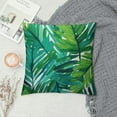thumbnail image 2 of Jiayy  Patio Pillow Covers ONLY, Fade-Resistant Outdoor Indoor Decorative Throw Pillowcase Shell for Couch Garden Furniture - Green Palm Leaves, 2 of 5