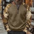 thumbnail image 1 of Styesk Chemises pour Hommes Chemise pour Homme à Imprimé Camouflage Demi-Fermeture Éclair à Manches Longues Haut/chemise à Manches Longues à Col Rond, 1 of 5