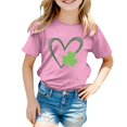 thumbnail image 4 of FUZHIQ Kids St. Patrick's Day Shirts Shamrock Short Summer Tee Shirts Round Neck Funny Cute Casual Party Girls T-Shirts 8-10(Pink,8-9 Years), 4 of 4