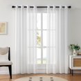 thumbnail image 1 of NANWEI Lino Cortinas Translucidas Equilibrar La Privacidad y La Luz, Ligero Vertical con Ojales en Parte Superior para Recamara y Sala, 2 Paneles (Blanco, 132An x 213.3Al cm), 1 of 8
