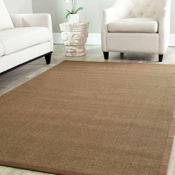 SAFAVIEH Natural Fiber Forrester Border Sisal Area Rug, Brown, 5' x 8'