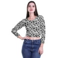 thumbnail image 4 of Moomaya Printed Round Neck Long Sleeve Crop Tops For Women Cotton Jersey T Shirt, 4 of 5