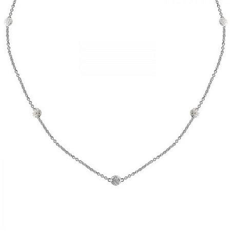 Ladies 2.1 Carat Diamond 18k White Gold Necklace