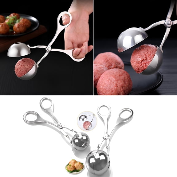 ACDANC Stainless Steel Non-Stick Meat Baller,Meatball Fish Meat Rice Ball Maker Baller Clip Kitchen Tool Tong,Anti-Slip Handle