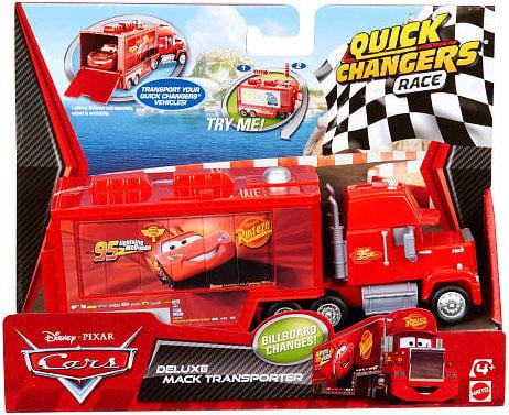 mack friction motor hauler truck plus six pullback cars set