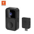 thumbnail image 1 of Tuya 1080P timbre de puerta inalámbrico cámara visión nocturna 2,4G WiFi intercomunicador (negro), 1 of 6