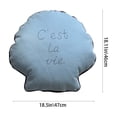 thumbnail image 3 of Embroidered Shells Shaped Throw Pillow, Lumbar Support Cushion With Design, for Sofa and Car Seat, Blue, 3 of 7