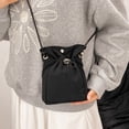 thumbnail image 5 of Yvsxxv Black Waterproof Nylon Small Drawstring Handbag Mini Crossbody Phone Bag 1Pc, 5 of 7