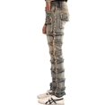 thumbnail image 2 of NOVASTILE Men's Stacked Flare Jeans, Vintage Tinted Frayed Patchwork Denim, 2 of 5