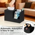 thumbnail image 5 of PU Leather Tissue Box Cover with Remote Control Holder, Square Tissue Box Holder with 2 Compartments Storage Organizer for Living Room Bathroom Office, 5 of 11