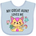 thumbnail image 3 of Inktastic My Great Aunt Loves Me with Cute Kitten and Flowers Boys or Girls Baby Bib, 3 of 4