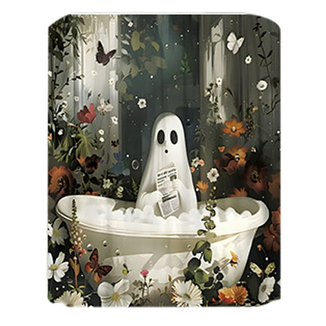Offres Flash Ensemble de Rideaux de Douche Halloween Rideau de Douche Citrouille Ensemble de Rideaux de Douche avec Tapis Antidérapants Couvercle de Toilette et Tapis de Bain Crochets de Rideau de Douche avec Clips