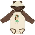thumbnail image 3 of Inktastic Brown Haired Hula Girl Girls Long Sleeve Baby Bodysuit, 3 of 5