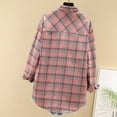 thumbnail image 6 of FNFYFH Women's Shacket Jacket Casual Fall Loose Fit Plaid Shirts Lightweight Fashion Blouses Button Down Shirt Outerwear, 6 of 7