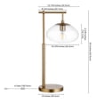 thumbnail image 6 of Evelyn&Zoe Blume 25" Tall Arc Table Lamp with Glass Shade in Brushed Brass/Seeded, 6 of 7