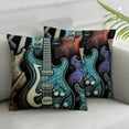 thumbnail image 3 of Ullo0ord Three Electric Guitars Pattern，Printed Throw Pillow Square Decorative Pillow for Sofa, Chair, 12x12in, 3 of 7