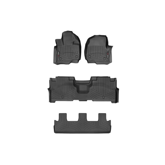WeatherTech Custom Fit FloorLiners compatible with Expedition Max, Navigator L - Complete Set (1st, 2nd, & 3rd Row), Black
