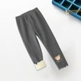 thumbnail image 6 of Odeerbi Toddler Girls Fleece Lined Leggings Winter Warm Fleece Leggings Elastic Cotton Pants Gray 4-5 Years, 6 of 9