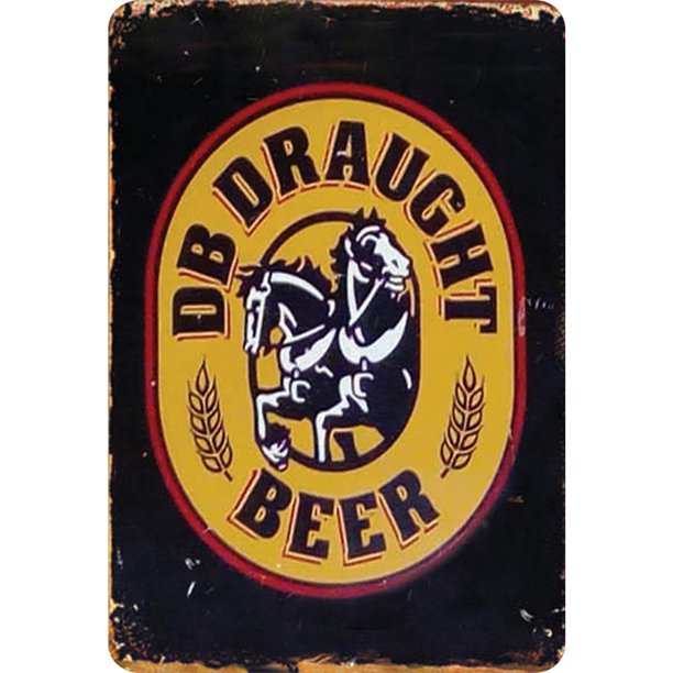 Placa Metal Vintage DB Barril Pintura Hierro Rectangular Arte Pared 30x40cm