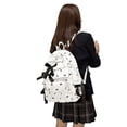 thumbnail image 5 of HJYCHN Bookbag for Girls Ruffled Quilted Bow Ribbon Backpack Back to School Supplies for Kids Boys Backpack White, 5 of 5