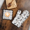 thumbnail image 5 of Schnauzer Dog and Footprints Kitchen Oven Mitt and Pot Holder Sets 2 Pcs for Baking, Cooking and Grilling, Heat Resistant Up To 392 °F, 5 of 7