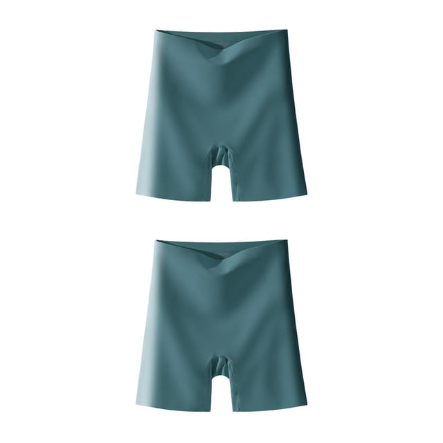 Jumpingount Pantalones de seguridad de seda de cintura alta Pantalones cortos transpirables debajo de la Medias de verano Bragas push up Verde L(100-120 kg) 2piezas