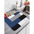 thumbnail image 2 of Blue Gray Dish Drying Mat 16x18 inch Abstract Color Block Geometric Modern Super Absorbent Microfiber Dish Drying Pad for Kitchen Countertops Sink Dish Drainer Racks Coffee Bar Mats 1 Pack, 2 of 8