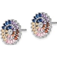 thumbnail image 4 of Sterling Silver Prizma Rhodium-Plated White And Colorful Cz Post Earring Pendant Set - Jbsp, 4 of 5