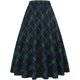 thumbnail image 1 of Falda Larga de Cintura Alta elástica para Mujer, Acampanada, a Cuadros, para Invierno, cálida Verde XS Verde XS Xishao ropa, 1 of 2