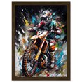 thumbnail image 1 of Motocross Race Driver Number 7 Racing Action Shot Artwork Framed Wall Art Print A4, 1 of 4
