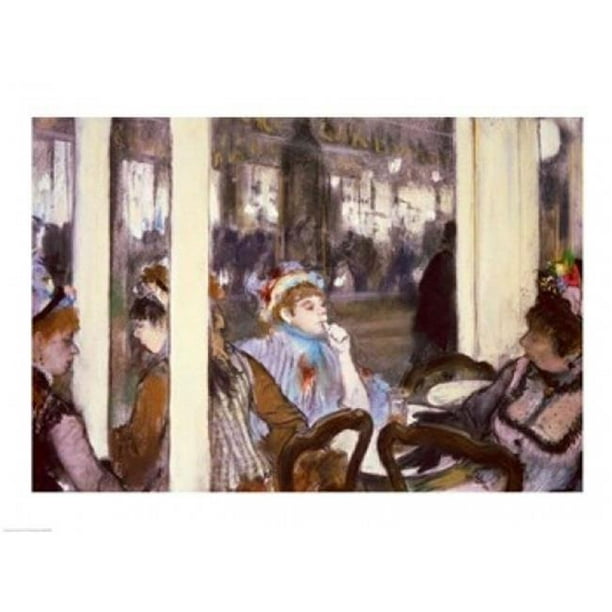 Posterazzi BALXIR35968LARGE Femmes sur une Terrasse de Café 1877 Affiche Imprimée par Edgar Degas - 36 x 24 Po - Grand