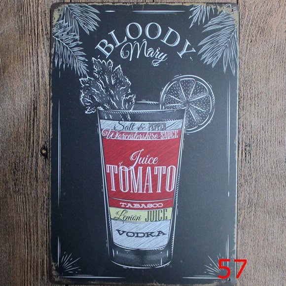 Original Vintage Design Classic Cocktail Recipe Tin Metal Sign Wall Art, Thick Tinplate Print Poster Wall Decoration For Bar / Kitchen (Cocktail recipe, 8x12 Inches (20x30 CM ))