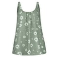 thumbnail image 3 of Tank Top for Women O Neck Sleeveless Vest Flower Ruffles Blouses Army Green Basic Cami Shirts L, 3 of 3